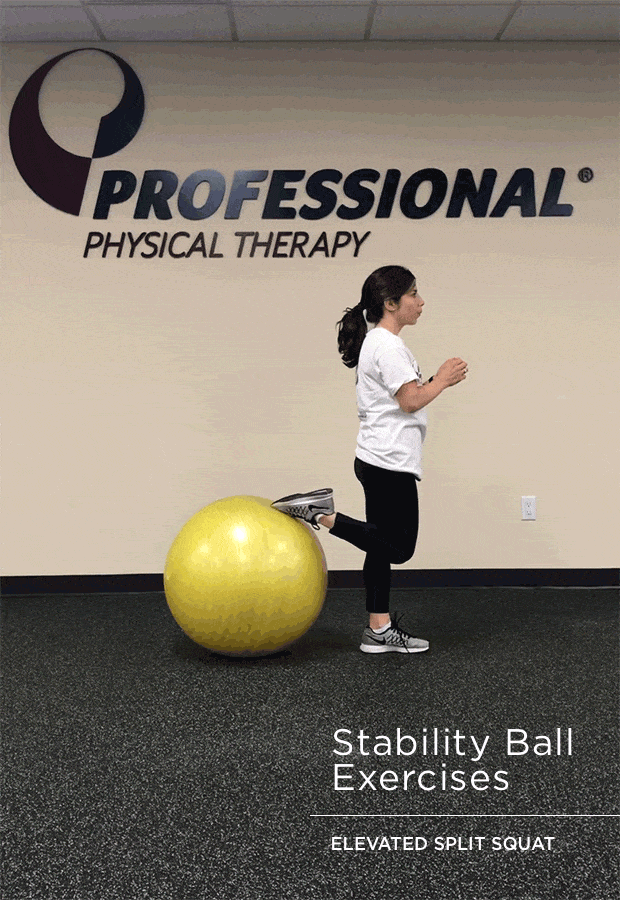 Stability Ball Exercises: Elevated Split Squat