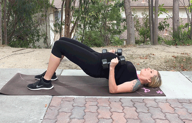 glute-bridge-dumbbell-raise